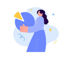 Obraz premium Woman with infographic. Business woman character
