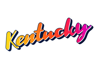 Kentucky text design. Vector calligraphy. Typography poster. Usable as background.