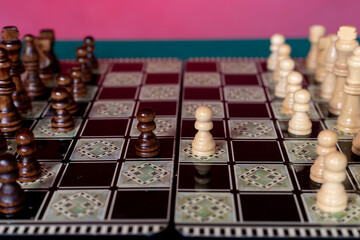 Two pawns met on a chess board