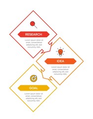 Vertical infographic design with icons and 3 options or steps. Thin line. Infographics business concept. Can be used for info graphics, flow charts, presentations, mobile web sites, printed materials.