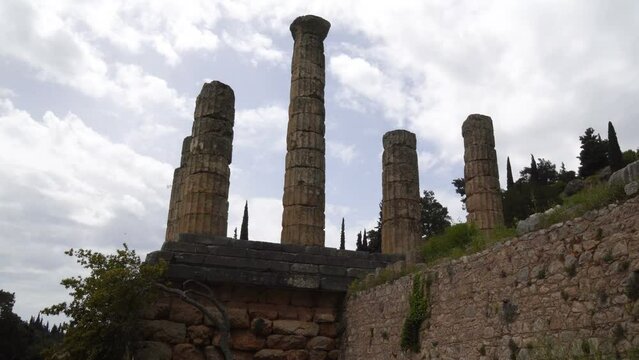 Delphi, Oracle Temple, Archaeological Unesco Site in Greece, Real Time
