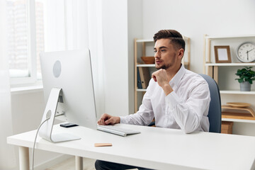 manager office worker in a white shirt workplace