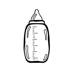 Milk Bottle in cartoon style - vector illustration