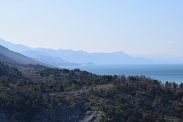  Panorama from the city of Shkodra, Albania. Blue shades