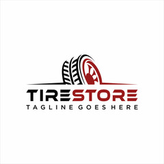Tire logo, tire store logo design vector illustration. tire logo shop icons, car tire simple icons