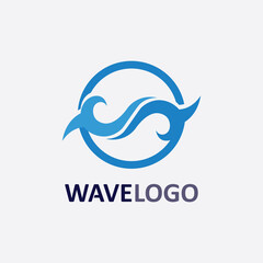 wave icon and water drop vector illustration design logo business