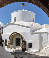 The streets of the town of Chora (Northern Sporades, Skyros island, Greece).