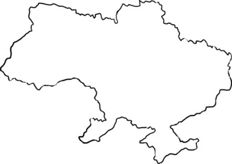 Ukrainian map in blue and yellow flag colors, on white background, esp format