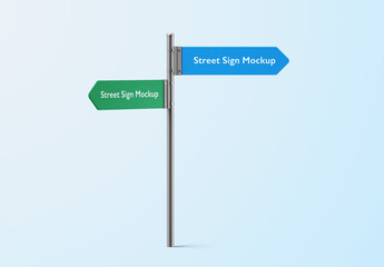 Street Direction Sign Mockup