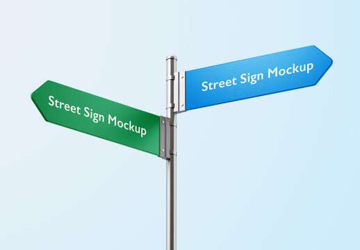 Street Direction Sign Mockup for Advertising and Marketing Campaign Design