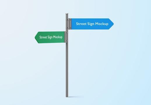 Street Direction Sign Mockup for Advertising and Marketing Campaigns
