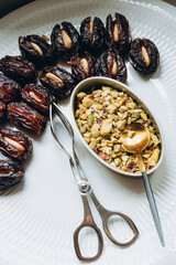 dates with pistachios