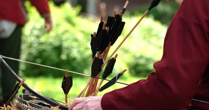preparation for archery and arrow shooting