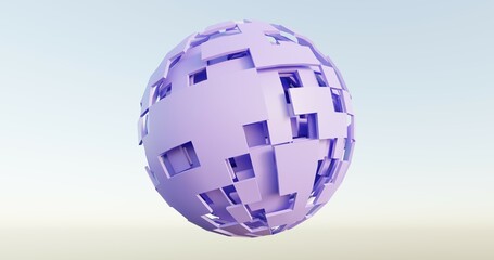 3d wireframe shaded sphere