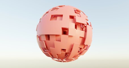 3d wireframe shaded sphere