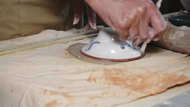 Working  in the ceramic workshop