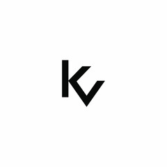 KV initial monogram vector icon illustration