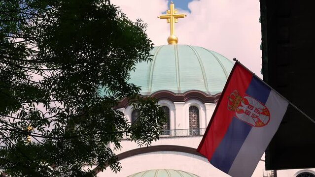 timelapse of the Orthodox Church with the cross