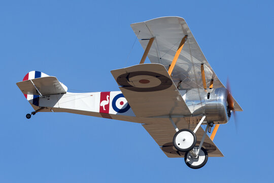 Avalon, Australia - March 3, 2013: Sopwith Pup (replica) VH-PSP operated by the Royal Australian Air Force (RAAF) Museum.