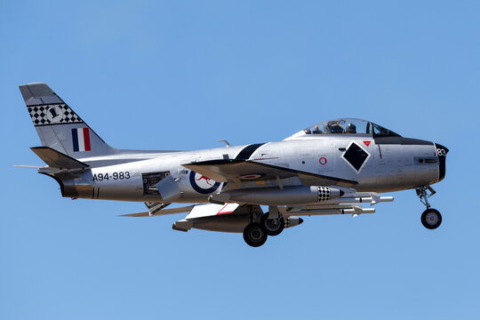 RAAF Williams, Point Cook, Australia - March 2, 2014: Former Royal Australian Air Force (RAAF) Commonwealth Aircraft Corporation CA-27 Sabre (F-86 Sabre) jet aircraft VH-IPN..