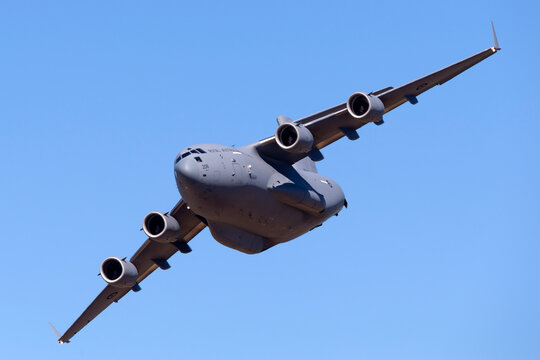 RAAF Williams, Point Cook, Australia - March 2, 2014: Royal Australian Air Force (RAAF) Boeing C-17A Globemaster III Large military cargo aircraft A41-206 from 36 Squadron.