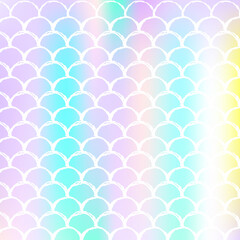 Mermaid scales background with holographic gradient.