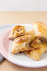 Puff pastry banana pie