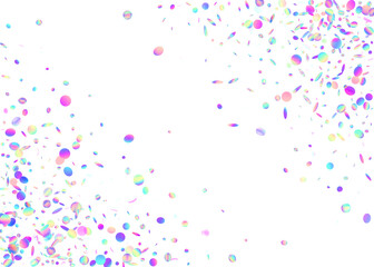 Transparent Confetti. Blue Disco Texture. Birthday Effect. Rainbow Tinsel. Festive Art. Party Realistic Gradient. Bright Foil. Retro Flyer. Pink Transparent Confetti