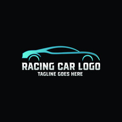Racing car logo design icon mechanic silhouette garage service