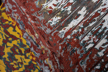 Unpainted wood with various colors and a lot of texture, good as a background.