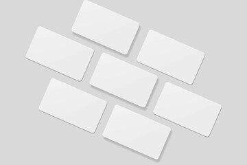 Blank business card for mockup. 3D Render.