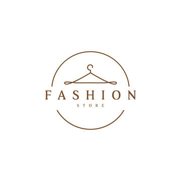 fashion store logo design with hanger