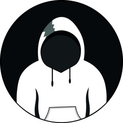 hooded man vector icon
