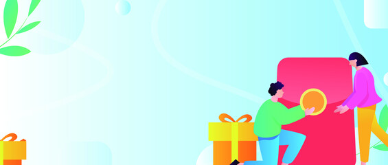 Invite friends to get red envelopes vector concept illustration
