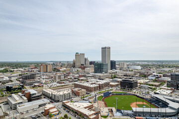 Fototapeta premium Downtown Tulsa Skyline Aerial View 1