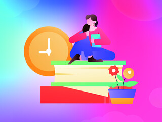 Reading leads to knowledge vector concept illustration
