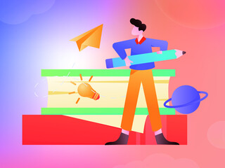 Reading leads to knowledge vector concept illustration
