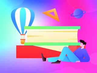 Reading leads to knowledge vector concept illustration
