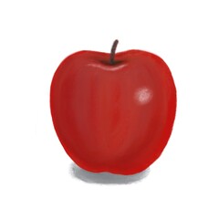 赤いりんごのイラスト素材　手描き