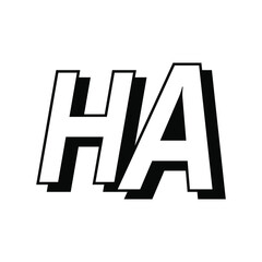 HA icon isolated on white background. Joker laugh HA HA. Vector EPS 10