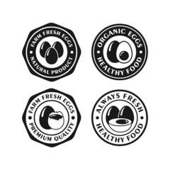 Farm fresh eggs badge stamp design collection