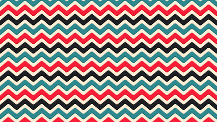 Zig zag rounded seamless pattern colored design background
