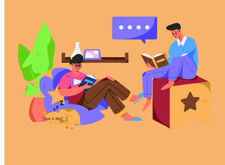 Reading leads to knowledge vector concept illustration
