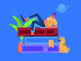 Reading leads to knowledge vector concept illustration
