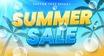 Summer sale editable text effect suitable to celebrate the summer event.