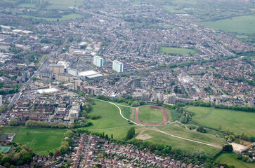 Feltham Town Centre, aerial view