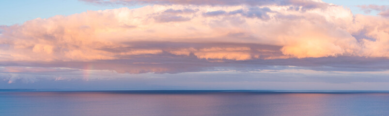 Panorama of Sunset Clouds over the Sea