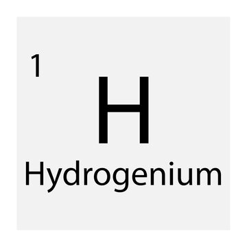 Black hydrogenium symbol on white background. Vector illustration. stock image.