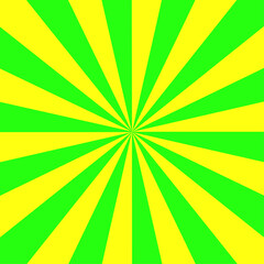 yellow rays on light green background. Summer style. Vector illustration. stock image.