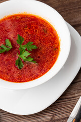 Borsht, bortsch, borshch, borscht. Soup, associated with cuisine of Eastern and Central Europe, especially Ukraine, Russia and Poland
